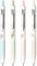4-Piece Flower Gel Pens, 0.5mm Fine Point, Black Ink, Metal Clip, Multicolor